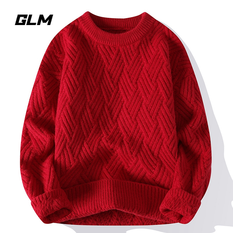 Group Brand Glm New Year's Eve Red Cherry Angora Red Sweater for the Year of the Snake, Spring Festival, Unisex