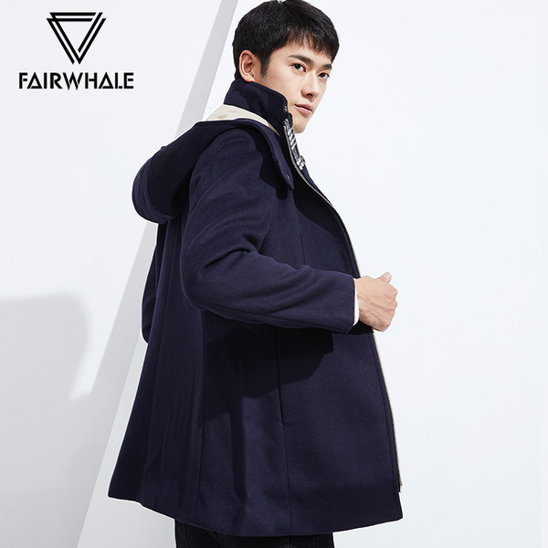 17年冬季新款 Mark Fairwhale 马克华菲 中长款 男式羊毛呢大衣 聚划算+优惠券折后¥278包邮(¥358-80)