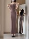 Purely Sensual and Sexy Backless Spaghetti Strap Dress for Women, New Summer Design with High Slit, Slim Fit and Flattering Long Dress