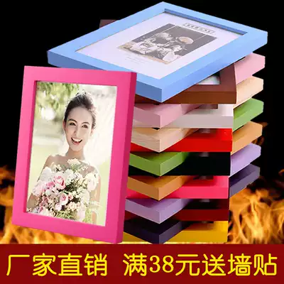 Solid wood table 7 inch 6 8 10 12 inch A4 photo photo printing calligraphy and painting wall photo frame Mobile phone photo printing