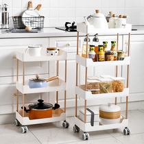 Movable shelf kitchen fruit and vegetable storage rack gap frame floor gap clamp slot narrow seam storage mobile pulley