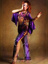 AC Belly Leather Dance Professional Import Turkish Advanced Custom Performance Suit One-piece Dress Out of Charm Purple