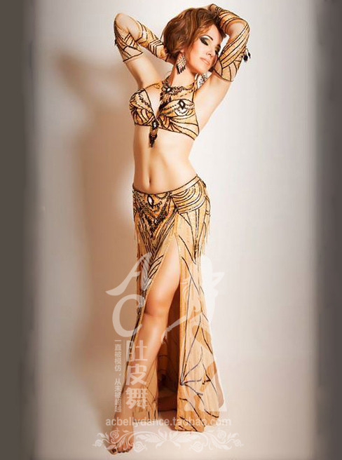 AC Belly Leather Dance Professional Import Turkey Advanced Performance Suit Out of 1305 Pale Gold Delivery Accessories Scarves-Taobao