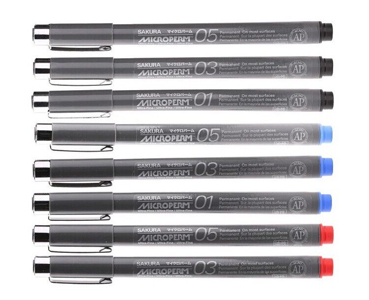 Sakura cherry blossom oil needle pen black red and blue waterproof without color cutting clarification pen jade engraving mark pen