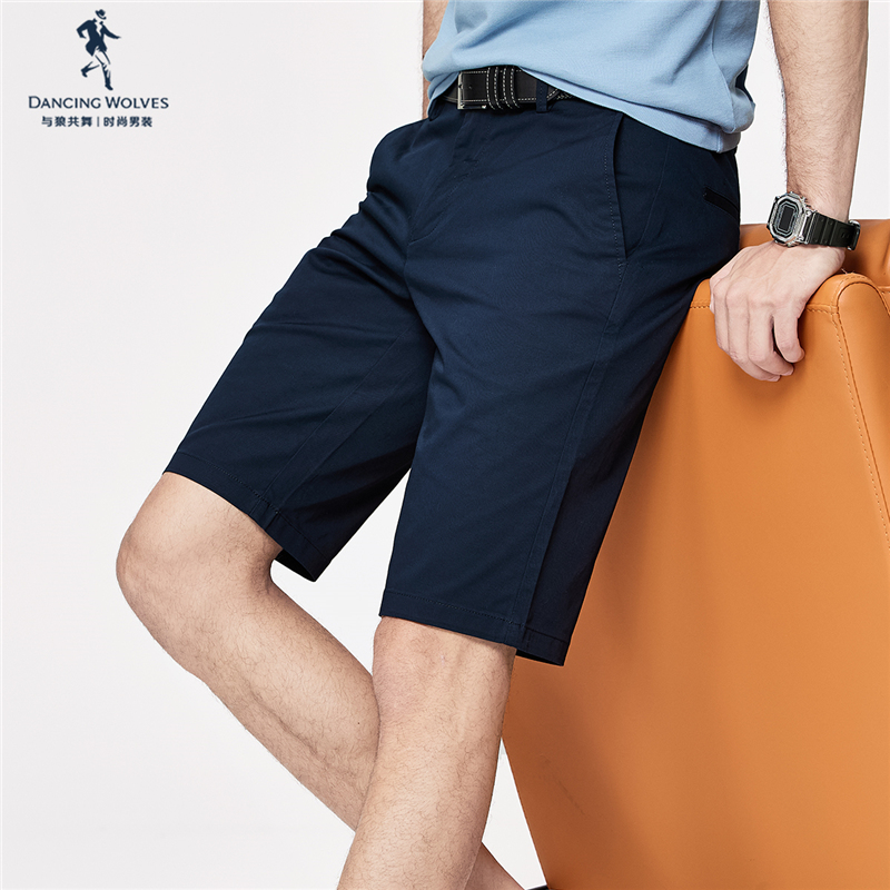 (Pure cotton) Dances with Wolves casual shorts men's 2023 summer new all-match breathable cool five-point pants