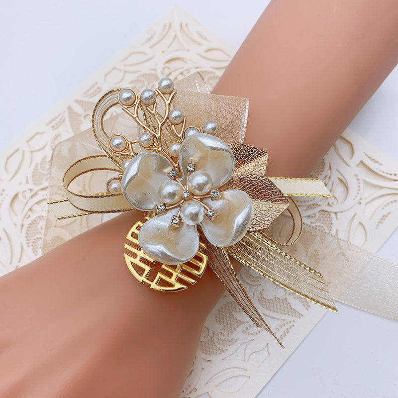 Korean bridesmaid wrist flower small fresh super sen sen sen line bride wedding hand flower sister group wedding bracelet flower
