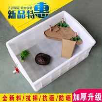 Plastic turtle box large rectangular turtle pond snapping turtle tank breeding hatching box white fish basin villa with drainage