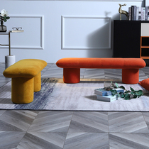 Nordic designer Bench Living Room Creative shoe changing stool Fashion couch stool solid wood long bench Mind Lying Flat Wise