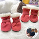 Dog Shoes, Winter Cotton Shoes with Soft Soles That Won'T Fall Off, Bear-Shaped Full Pet Outdoor Shoe Covers That Won'T Slip Off, Teddy Foot Covers That Are Dirt-Resistant