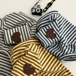 Pet Dog Clothes Spring and Summer Thin Style Teddy Bichon Pomeranian Yorkshire Small Dogs and Cats Striped Base Shirt