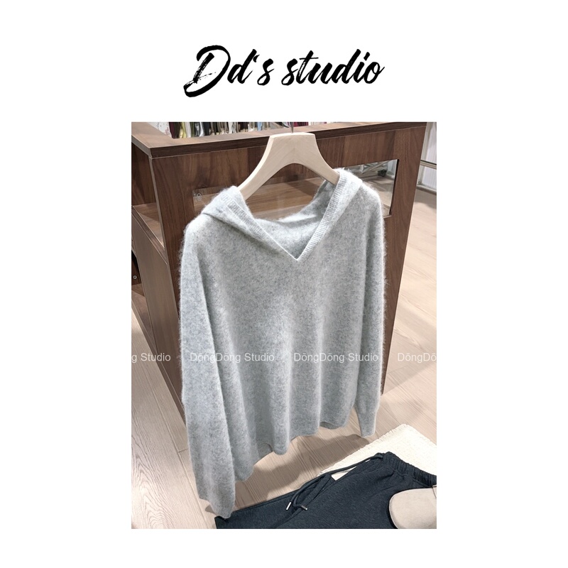 Hot Sale…/Goat Gray Hoodie/Raglan Long-Sleeve Hooded Knit Sweater [Length 60cm, Bust 106cm] 26