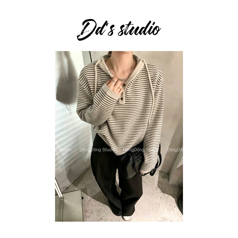 Real Photos from the Stall~/Seoul Style Hooded/Knitted Pullover Hoodie for Women [Length 57cm, Bust 100cm] 5909