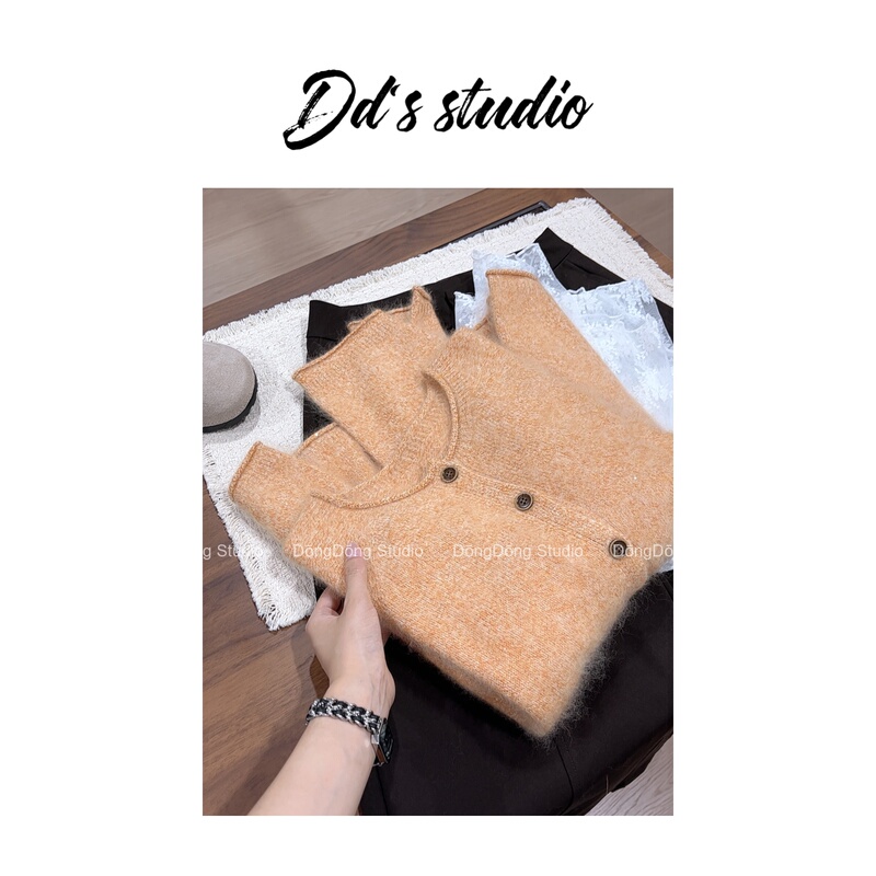 Gold Silk Brushed! / Mango Core / Women's Long-Sleeved Cardigan Knit Top [Length 56-59] 905