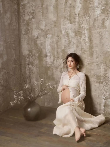 Фотостудия, новый стиль, одежда для фотосессии для беременных, новый китайский стиль, ретро, ​​крутая тема, большой живот, беременная мама, одежда для фото дома