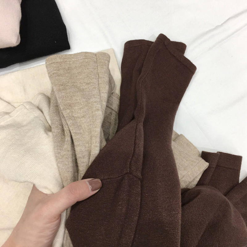 2022 autumn winter new sashimi hitchhiking lady long sleeves high collar 100 hitch high collar bottom needled jersey