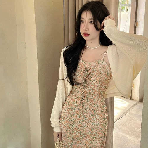 Абрикосовый трикотажный кардиган, летняя куртка, шелковая накидка, защита от солнца