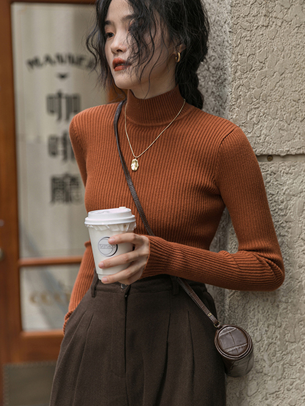 Turtleneck Base Layer Sweater for Women, Autumn and Winter 2026 New Style, Stylish and Versatile Knit Sweater, Long-Sleeved Top