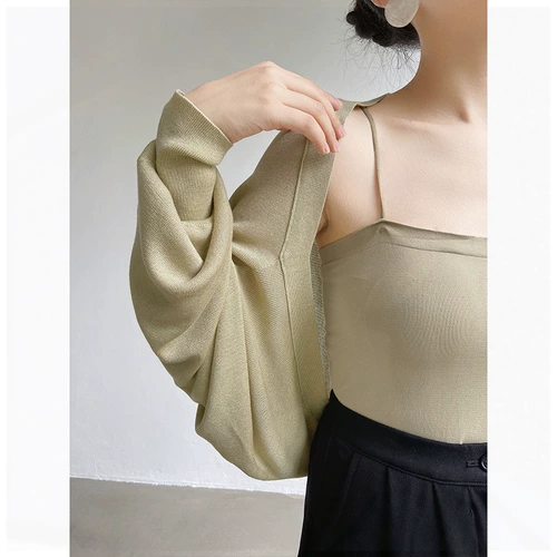 Трикотажный жилет, тонкий кардиган, летняя накидка, французский стиль