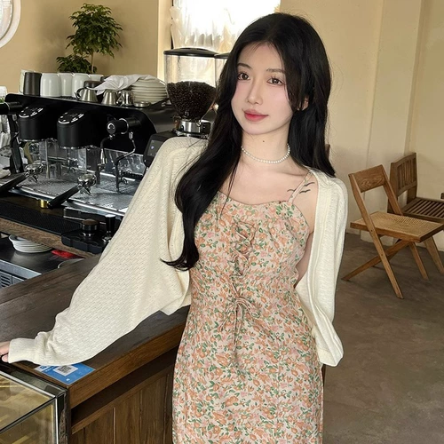 Абрикосовый трикотажный кардиган, летняя куртка, шелковая накидка, защита от солнца