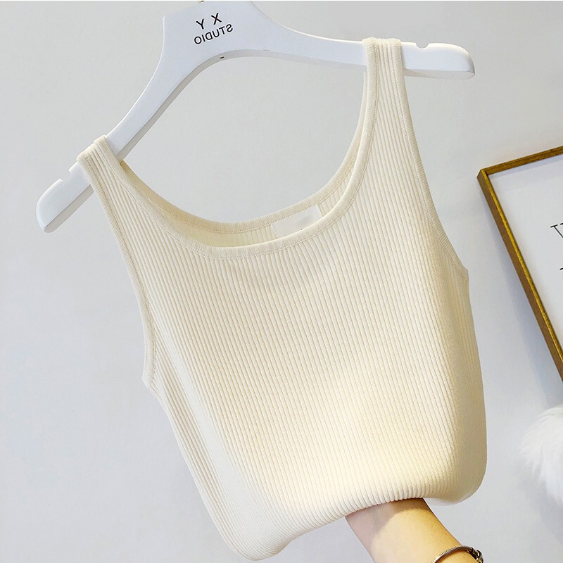 French-Style Chic Knitted Camisole for Women, Summer Suit Inner Layer, Beautiful Back, Ice Silk Tube Top, Base Layer, Outerwear Top French-Style Chic Knitted Camisole for Women, Summer Suit Inner Layer, Beautiful Back, Ice Silk Tube Top, Base Layer, Outerwear Top