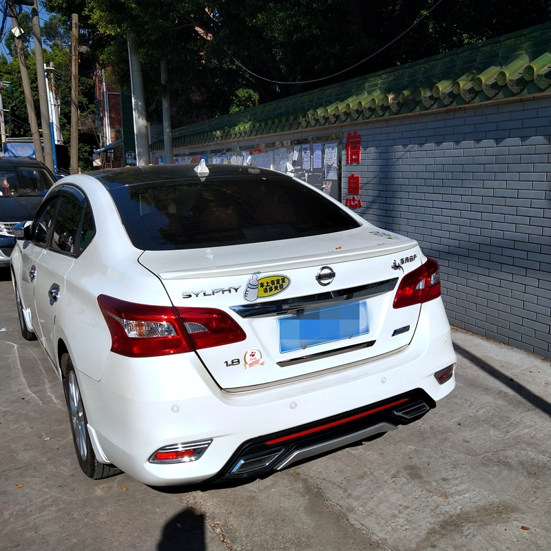 Nissan Xuanyi cánh đuôi 12-18 mới sylphy đặc biệt sửa đổi áp lực ngang cánh đuôi cố định lắp đặt cánh miễn phí đuôi gió pista