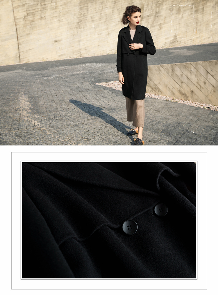 Thương hiệu nữ 2019 mùa thu và mùa đông len mới dài phần hai mặt áo len cashmere áo khoác mỏng - Áo len lót đôi áo khoác uniqlo nữ