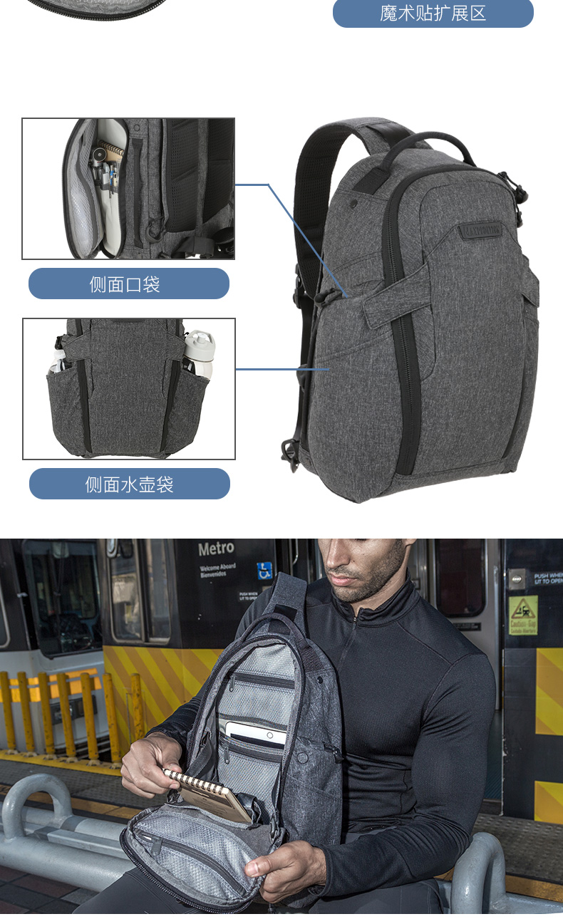 Maxpedition MALITY ENTITY Apocalypse 16L Men One Shoulder Slant Back Chống nước chiến thuật hàng ngày túi mk