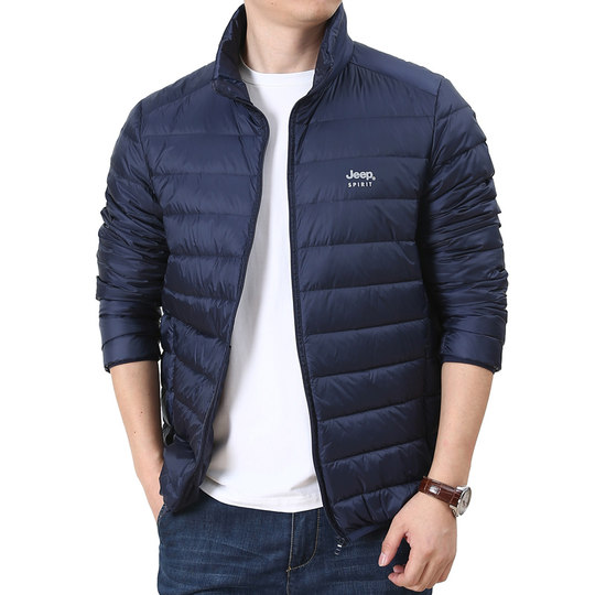 JEEP SPIRIT Lightweight Down Jacket Men's 2025 Winter Duck Down Warm Casual Hooded Jacket Men's Style