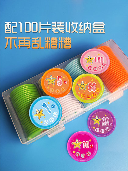 Points coins encourage children reward coins kindergarten coins primary school students plastic coins points card scoreboard redemption plastic