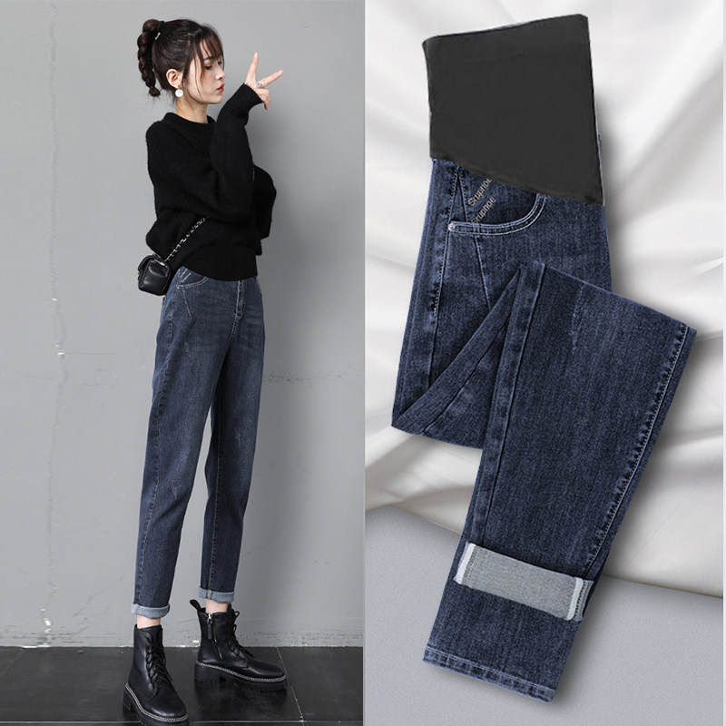 Maternity jeans spring and autumn leggings fall winter wear winter plus fleece outside wear daddy pants spring wear spring