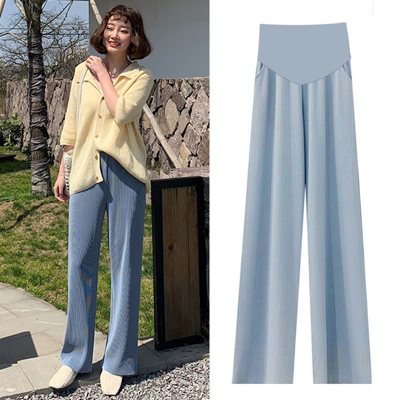 Pregnant woman pants spring and summer slim fit in spring and autumn in broad leg pants female boomer Summer outwear loose casual pants pregnant women summer clothes