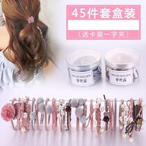 Girls Headdress hair circle Children Korean hair Middle school students leather band tie hair hair rope Princess head black cute