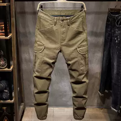 Winter trend brand overalls men's loose large size small feet casual pants men's Korean version of the trend autumn and winter new harem pants