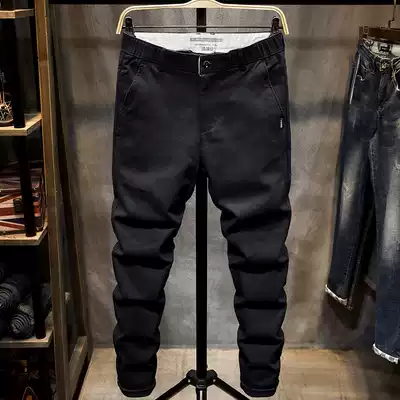 2020 autumn new black casual pants men's business slim-fitting small feet men's trousers Korean version of the trend simple trousers