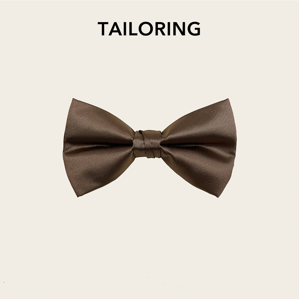 Silk classic black bow tie, simple cut