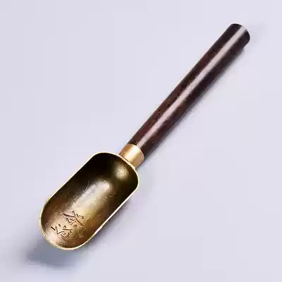Ebony alloy teaspoon teaspoon bamboo tea shovel rosewood tea tea spoon kung fu tea set tea ceremony accessories