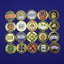 Metal press card press TEXAS HOLDEM POKER accessories Zhuang code chip token Zhuang PIECE DEALER SIZE BLIND