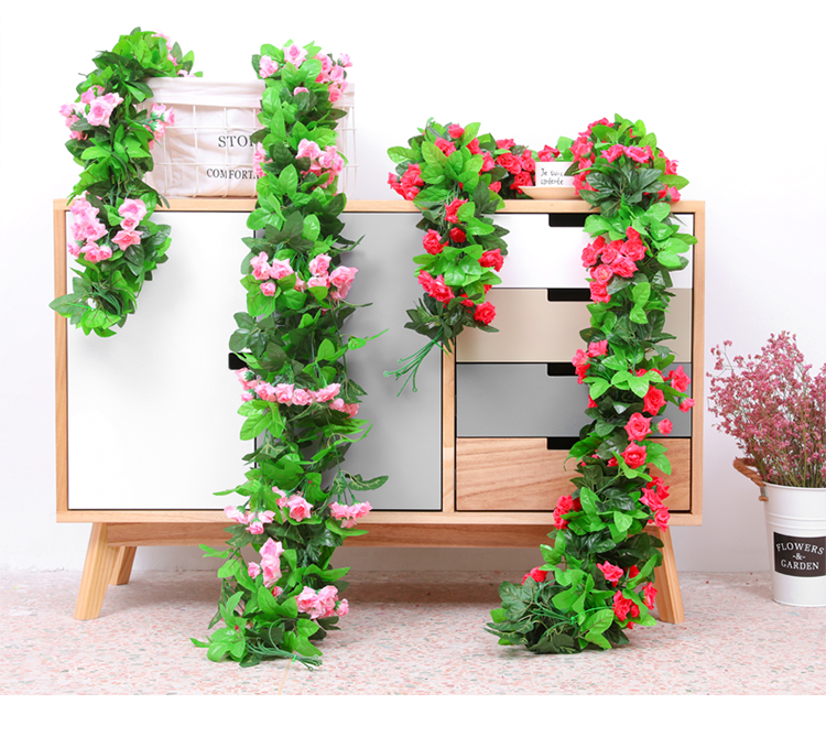 Mô phỏng hoa hồng giả hoa mây phòng khách điều hòa không khí ống quanh co trang trí cây nho nhựa - Hoa nhân tạo / Cây / Trái cây đào giả