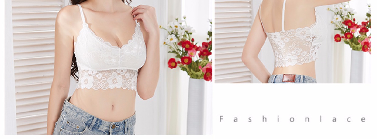 Quần lót ống chống ánh sáng tụ tập Hoa Kỳ lại quấn dây đeo ngực vest nữ sinh trung học gợi cảm hè ngắn bra không dây