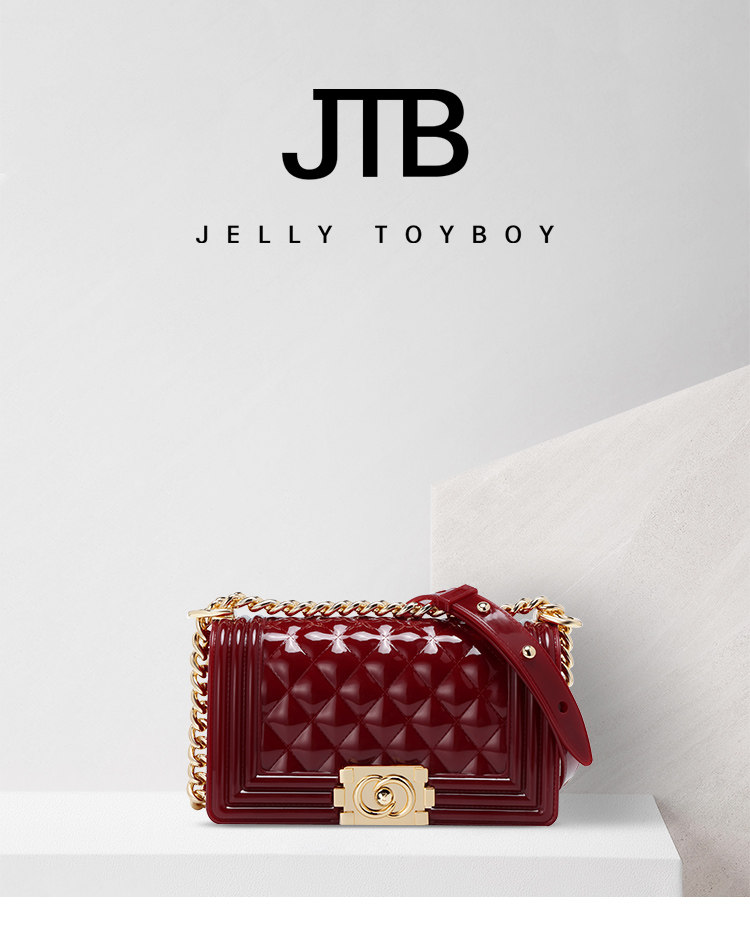 香港潮牌 jellytoyboy 女果冻包格纹小方包 图1