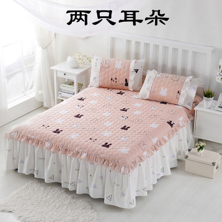 Dày giường váy ngủ váy mảnh duy nhất của bông bông khăn trải giường giường bông nệm bảo vệ tấm bìa trượt và bông - Váy Petti 	chân váy giường