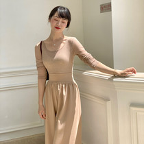 WangHanYan thin style undershirt woman autumn winter temperament round collar 100 lap up slim and long sleeve knit blouse