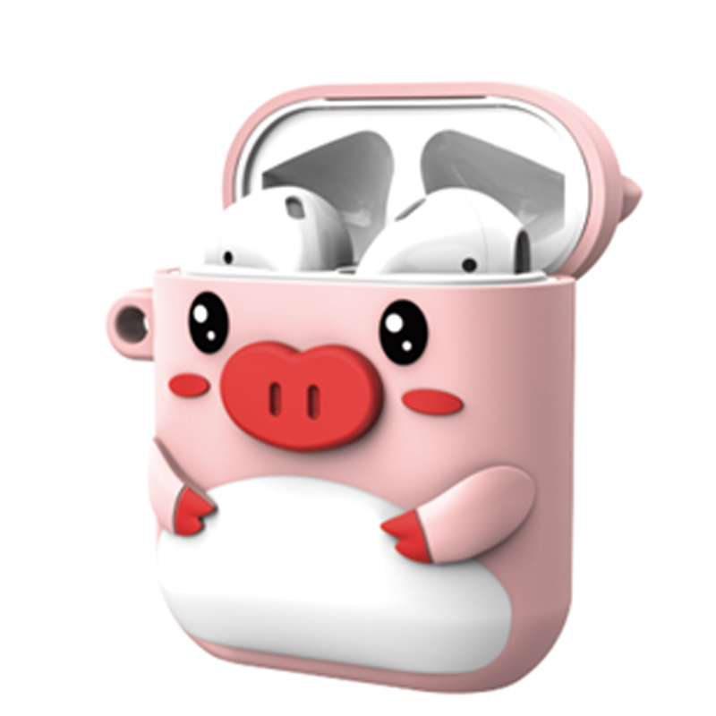 x-doria Ricky Piggy Air Pods2 Protective Sleeve Silicone Pink Piggy Headphone Charging Case Storage Bag