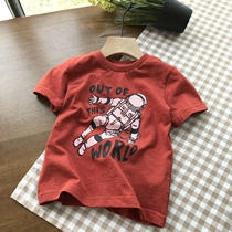 4 Colors Astronaut Foreign Air Boy Short Sleeve T-shirt Summer Style Big Boy Loose Half Sleeve T Baby Round Collar Blouse