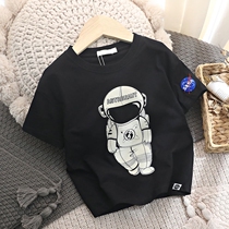 Boy short sleeve T-shirt 2021 new summer fit children printed pure cotton t male baby T-shirt round collar sweatshirt