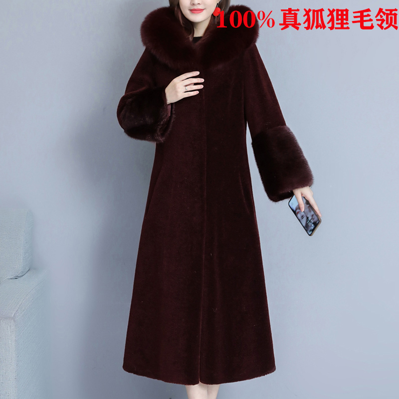 Cừu cắt nhung áo khoác nữ mẹ lông all-in-one fox fur coat châu Âu trạm lông chống mùa giải phóng mặt bằng đặc biệt