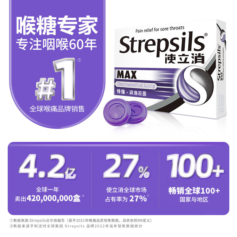Strepsils使立消润喉糖:教师护嗓神器,24粒装缓解喉痛的秘密武器!-国际口腔药品-淘宝百科网