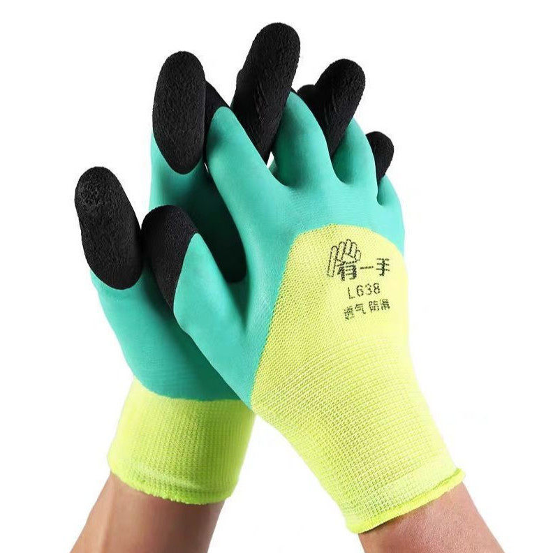 Dengsheng has one hand L638 latex foam thickening and strengthening finger wear-resistant breathable non-slip comfortable men and women labor insurance