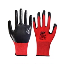 Creatives N528 red black imported glue Ding clear coated palm abrasion anti-slip and breathable soft comfortable and environmentally friendly operating gloves