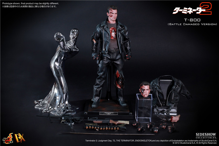 Купить атрибутику Фигурка T800 Теминатор 2 HOTTOYS С Повреждениями Арнольд Шварценеггер атрибутика